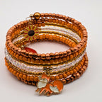 Beaded Cuff Bracelet With Orange Fox And Flower image 0