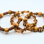 Brown Beaded Bracelets for Women Jewelry Boho Beaded 3 Stacked Set image 1
