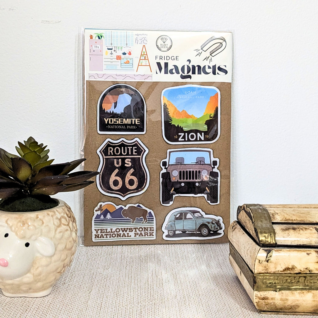 Travel Fridge Magnets – National Parks Camping Decor – Road Trip Kitchen Magnets image 2