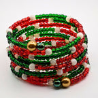 Super Chunky Christmas Beaded Wrap Cuff Bracelet image 2