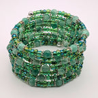 Chunky 7 Layer Beaded Wrap Cuff Bracelet image 1