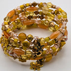 Yellow And Gold Sun Goddess Beaded Cuff Bracelet image 4