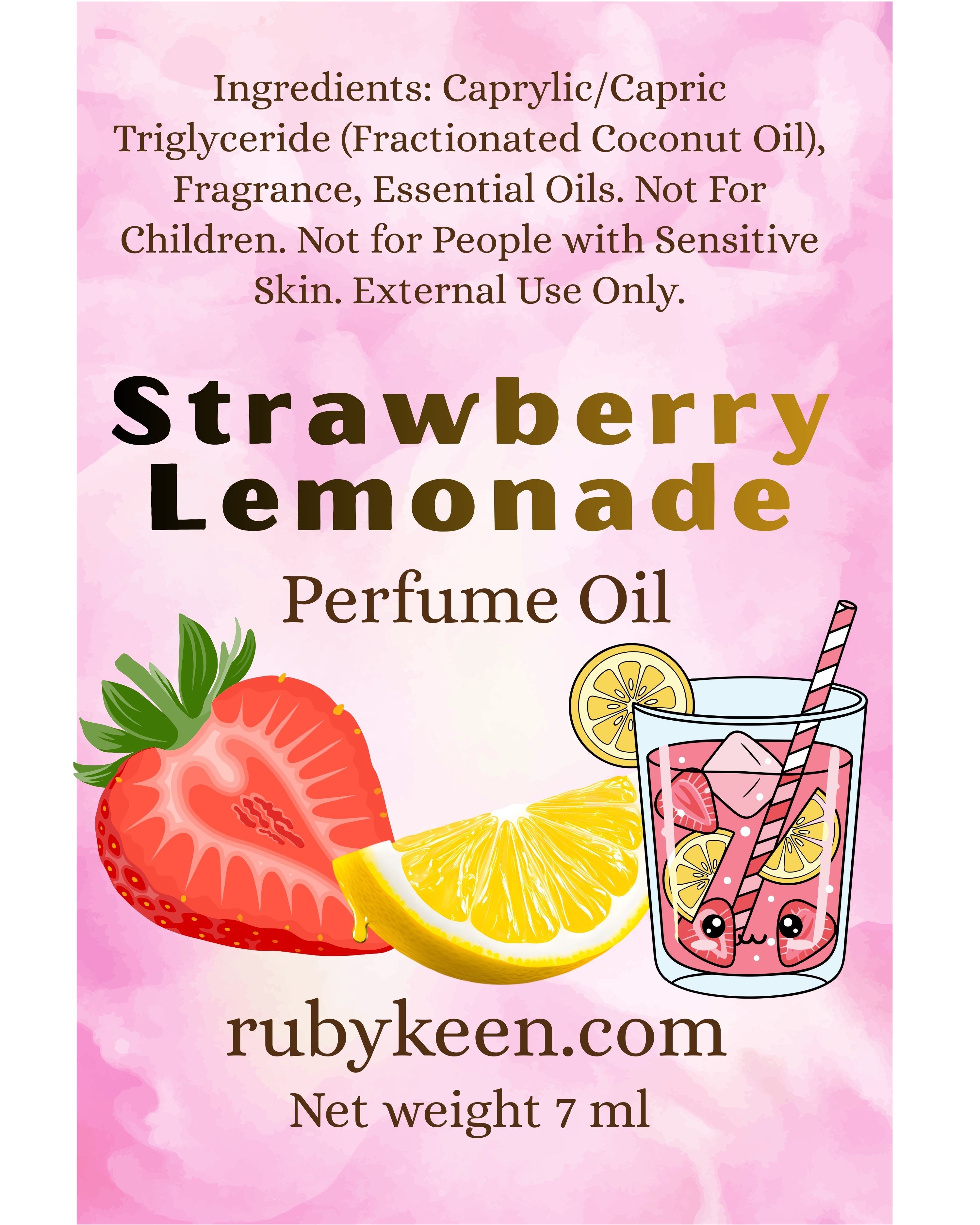 Strawberry Lemonade Perfume Oil | 7ml Fruity Citrus Roll On | Sweet Summer Scent image 2
