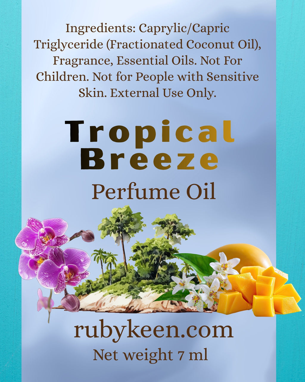 Tropical Breeze Perfume Oil | Summer Beach Fragrance | Orchid Rain image 3