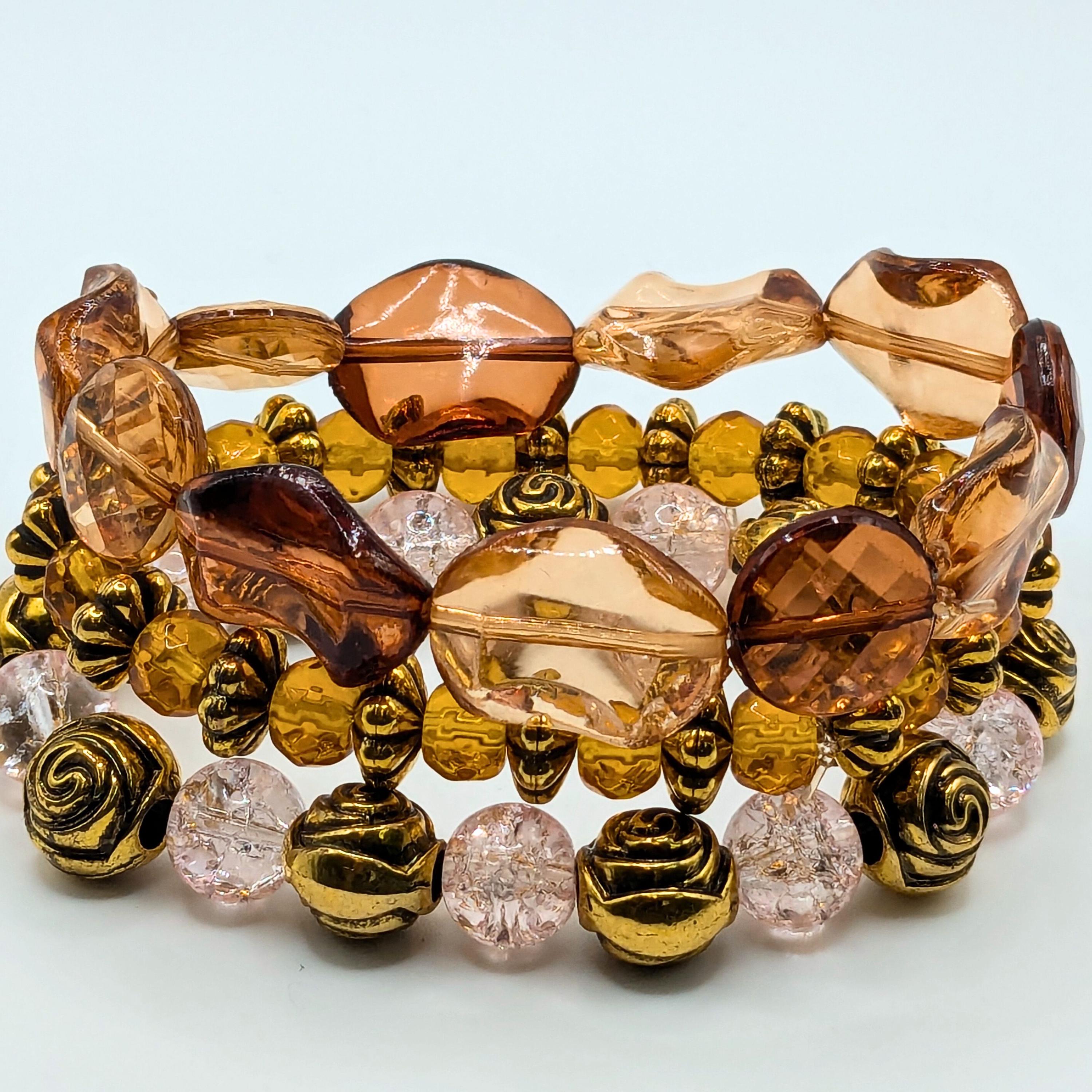 Beaded Bracelets for Women Jewelry Boho Beaded 3 Stacked Set image 4