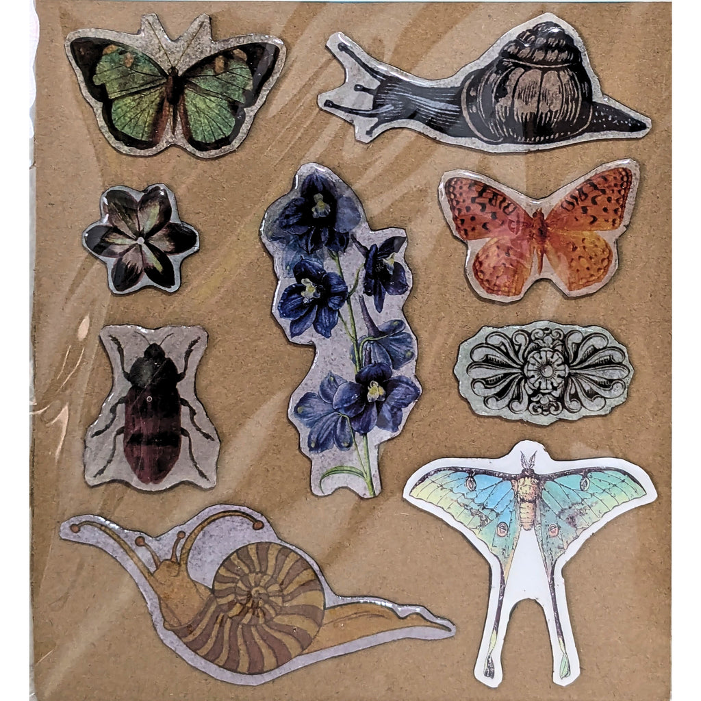 Handmade Nature Fridge Magnets, Flowers, Birds, Butterflies, Woodland Cottage image 2