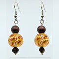 Yellow Marbled Dangle Earrings image 0