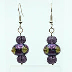 Purple And Lime Dangle Earrings image 1