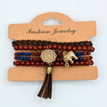 Red And Blue Beaded Bracelets for Women Jewelry Boho Beaded 5 Stacked Set image 0