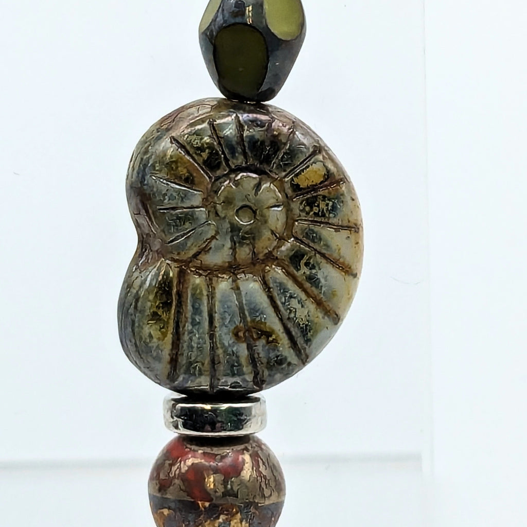 Czech Glass Nautalis Dangle Earrings image 2