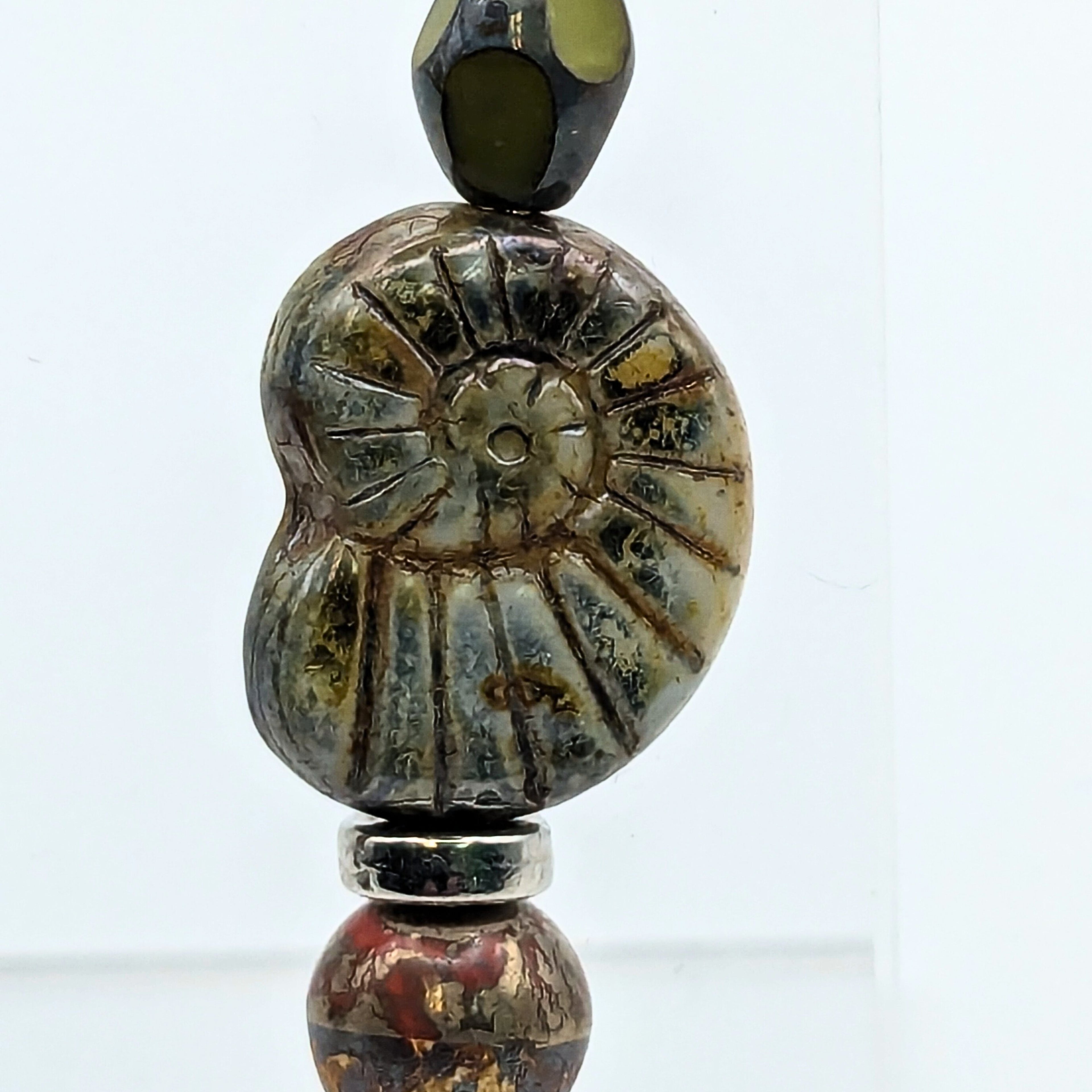 Czech Glass Nautalis Dangle Earrings image 2