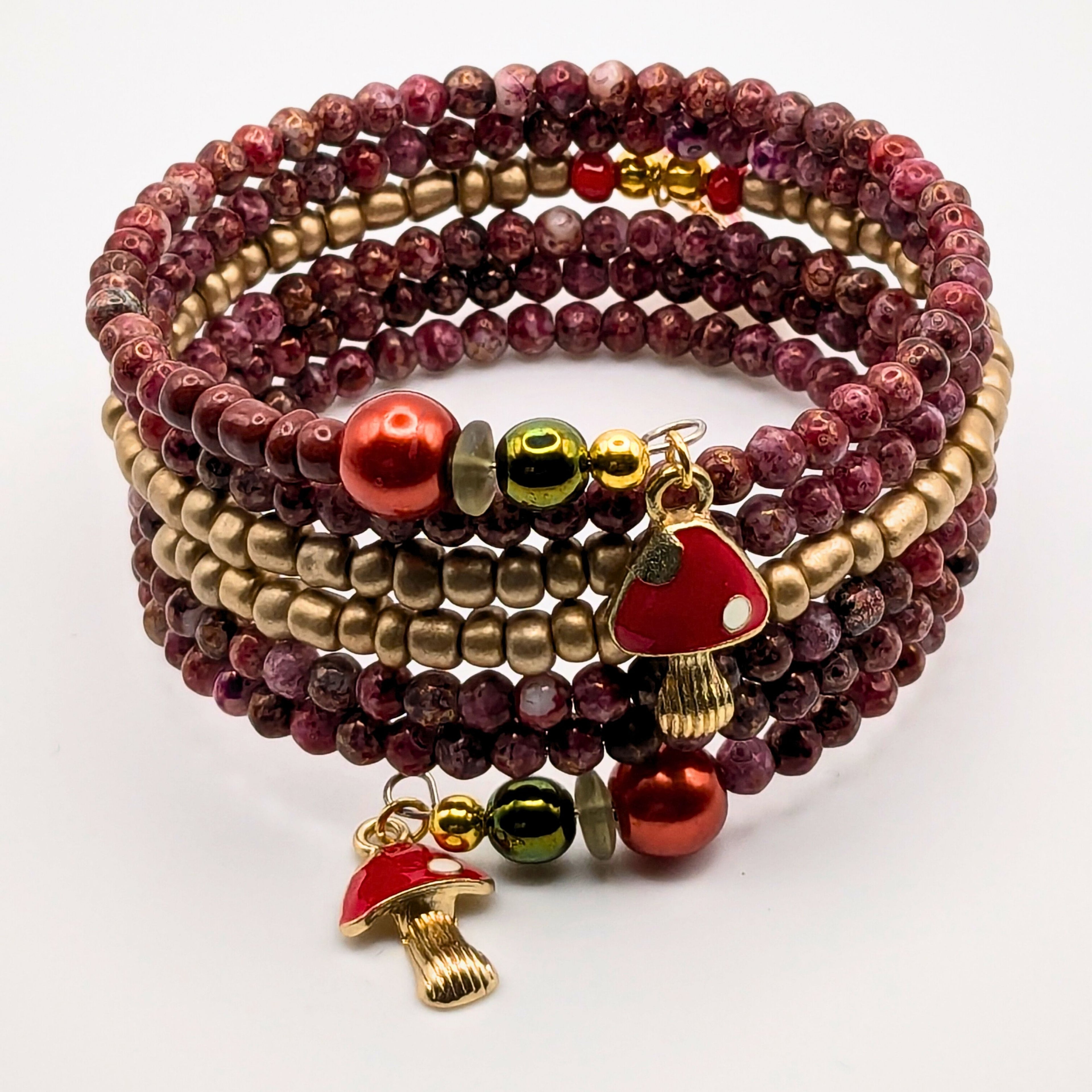 Hedgehog Beaded Wrap Cuff Bracelet image 2