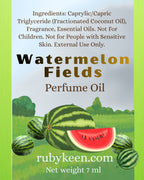 Watermelon Fields Perfume Oil | Fresh Watermelon & Cut Grass Fragrance 7 ml image 3