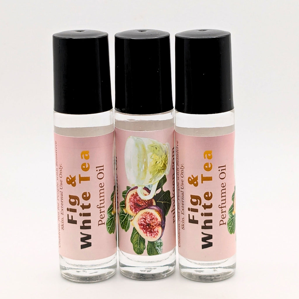 Fig & White Tea Perfume Oil | Fresh Botanical Fragrance | Clean Tea Scent image 4
