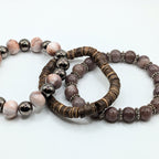 Neutral Beaded Bracelets for Women Jewelry Boho Beaded 3 Stacked Set image 1