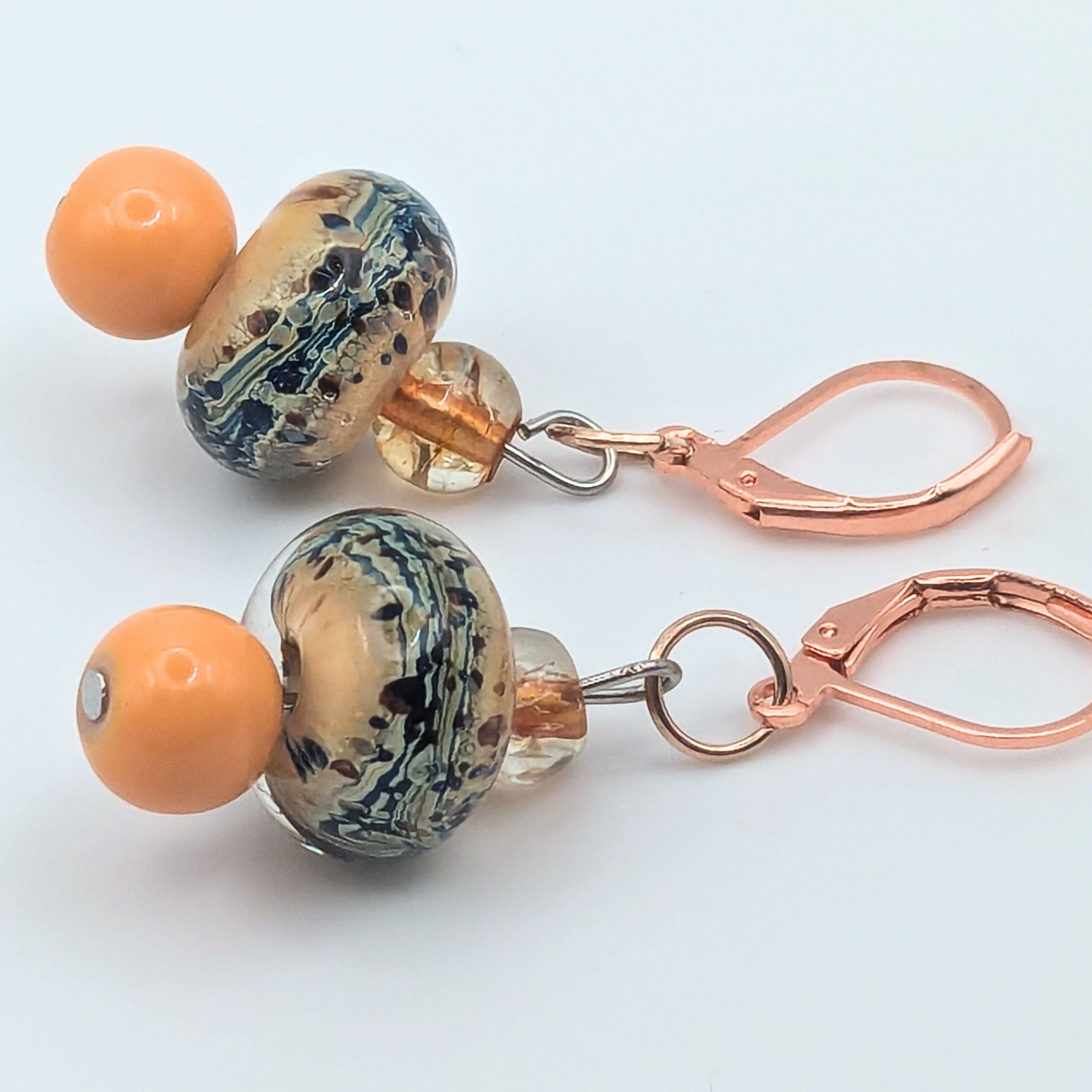 Orange Cream Dangle Earrings image 0