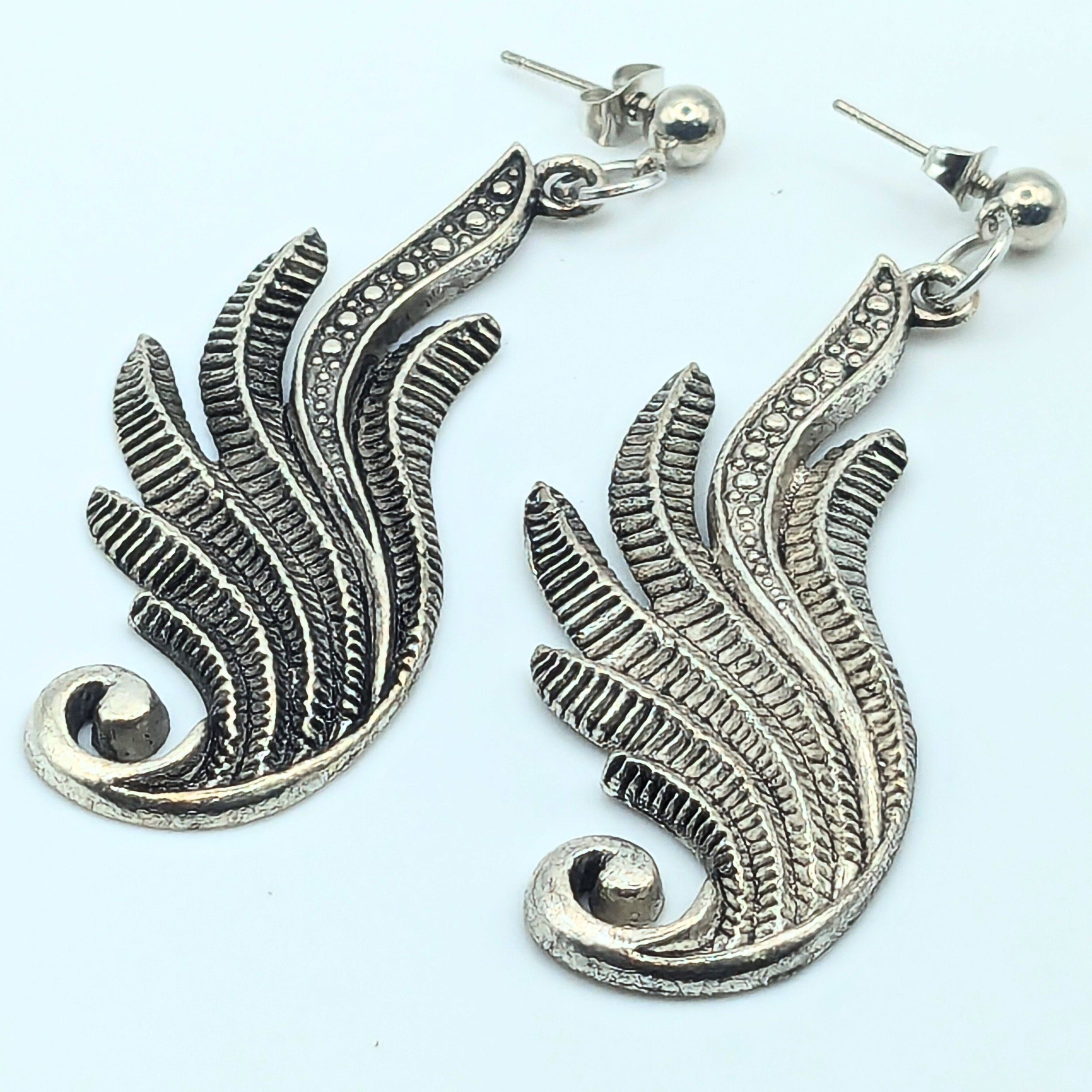 Long Silver Dangle Earrings image 3