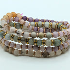 Gemstone Beaded Bracelets for Women Trendy Jewelry Boho 4 Stacked Set image 4