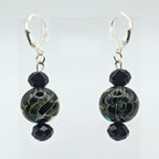 Green And Black Swirl Dangle Earrings image 1