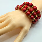 Red Beaded Bracelets for Women Jewelry Boho Beaded 3 Stacked Set image 0