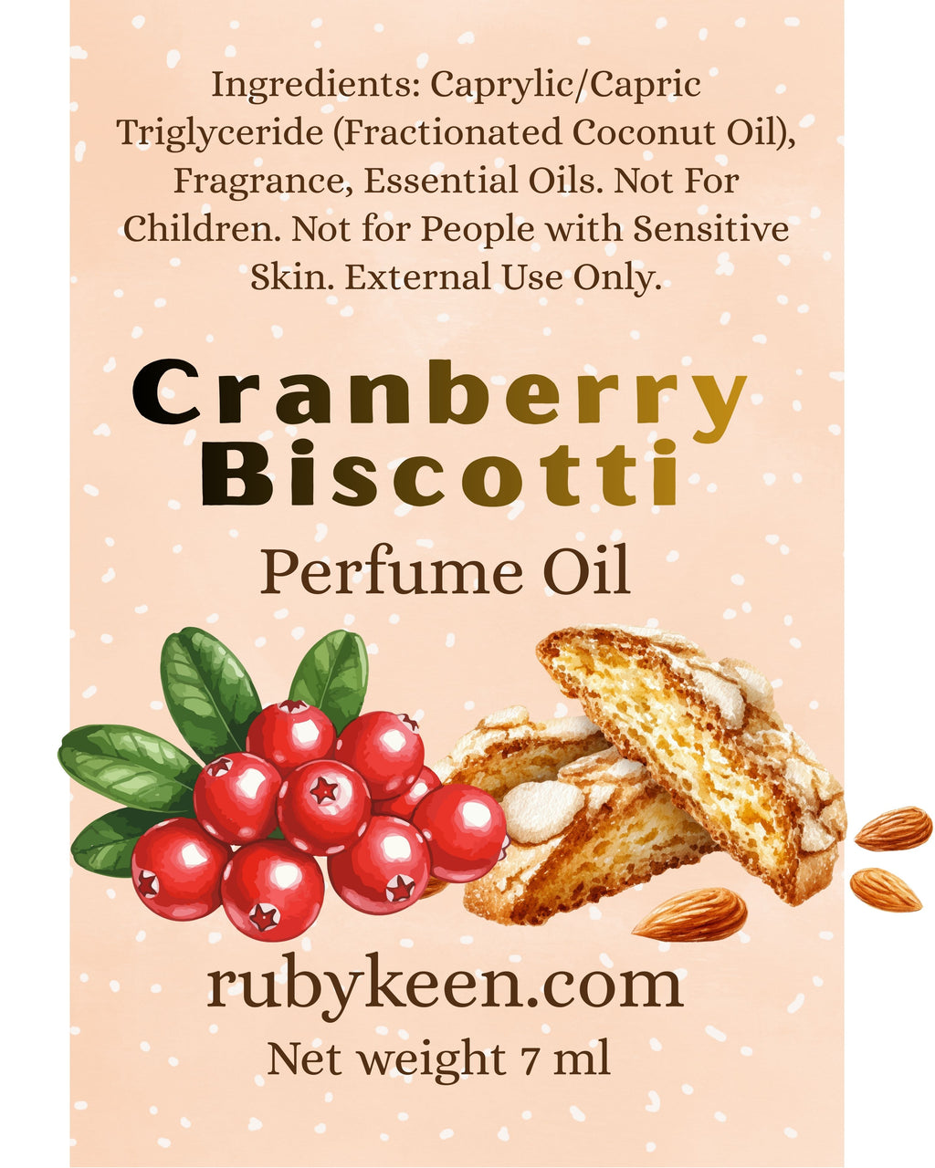Cranberry Biscotti Perfume Oil | Sweet Vanilla Gourmand, 7ml Roll On image 3