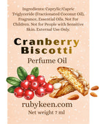 Cranberry Biscotti Perfume Oil | Sweet Vanilla Gourmand, 7ml Roll On image 3