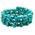 3 Layer Teal Beaded Cuff Bracelet image 0