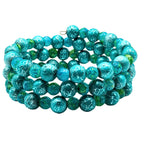 3 Layer Teal Beaded Cuff Bracelet image 0