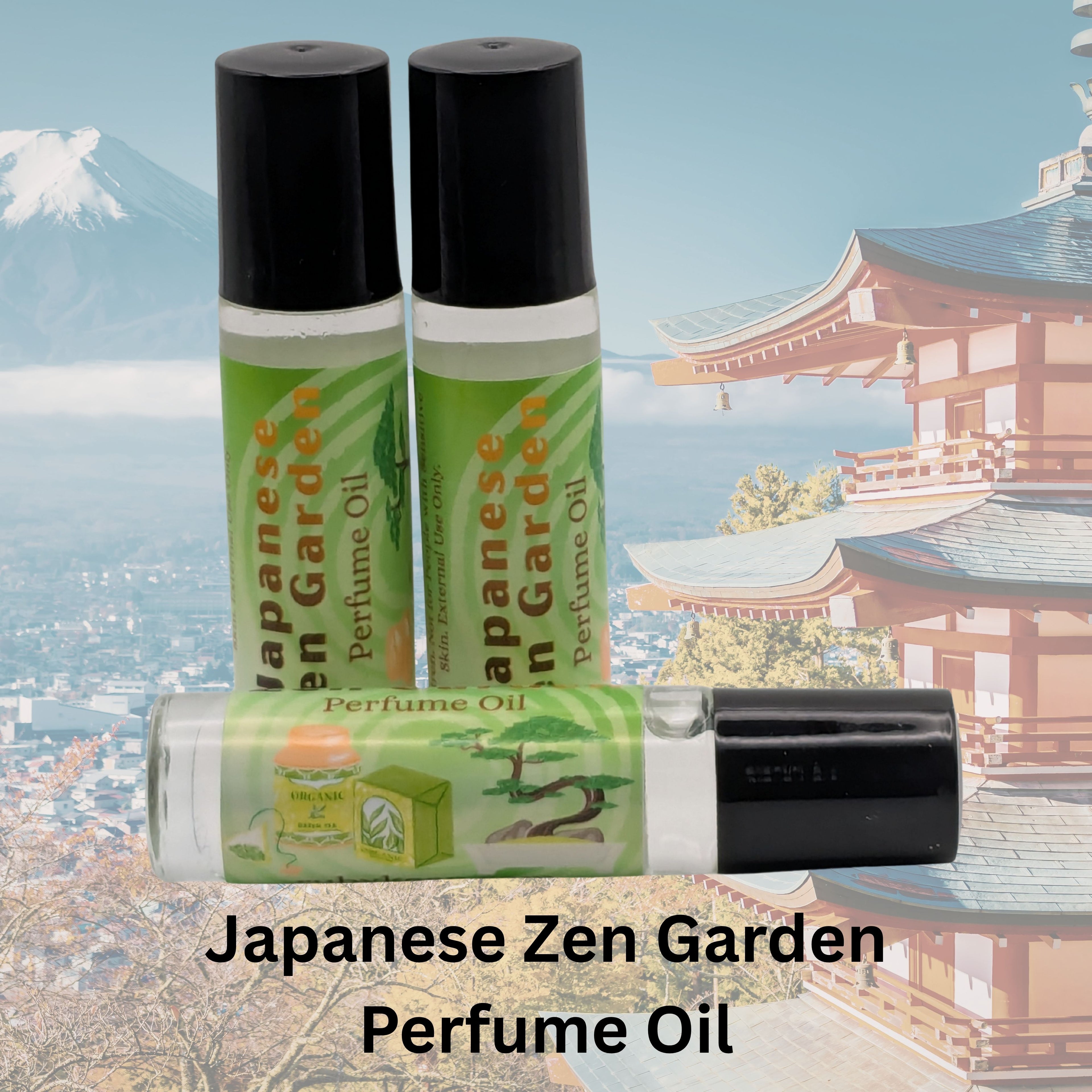 Japanese Zen Garden Perfume Oil | Fresh Green Tea Floral Scent | 7 ml Roll On image 0