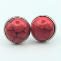 Red Stone Stud Earrings image 0