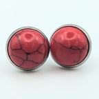 Red Stone Stud Earrings image 0