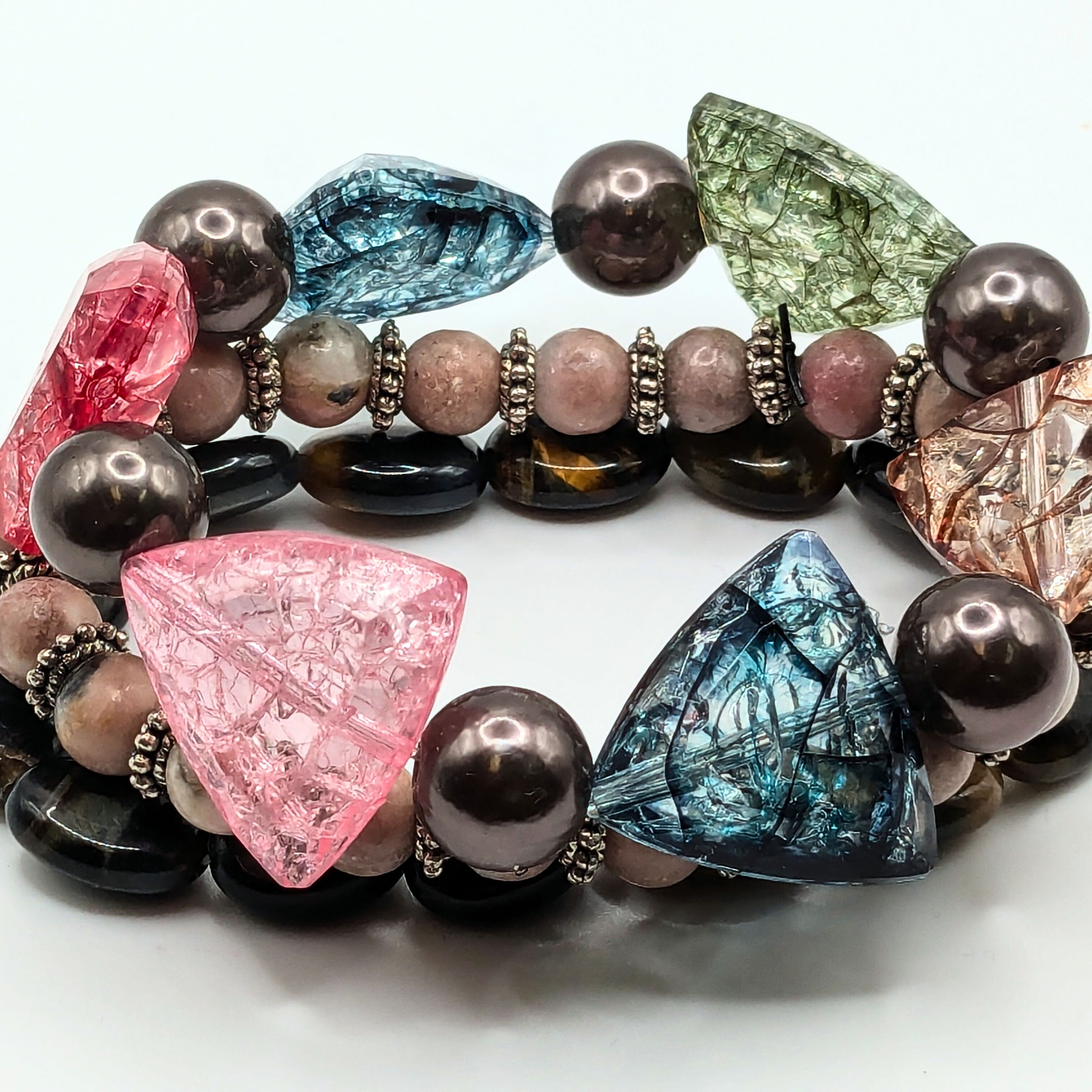 Beaded Bracelets for Women Jewelry Boho Beaded 3 Stacked Set image 3