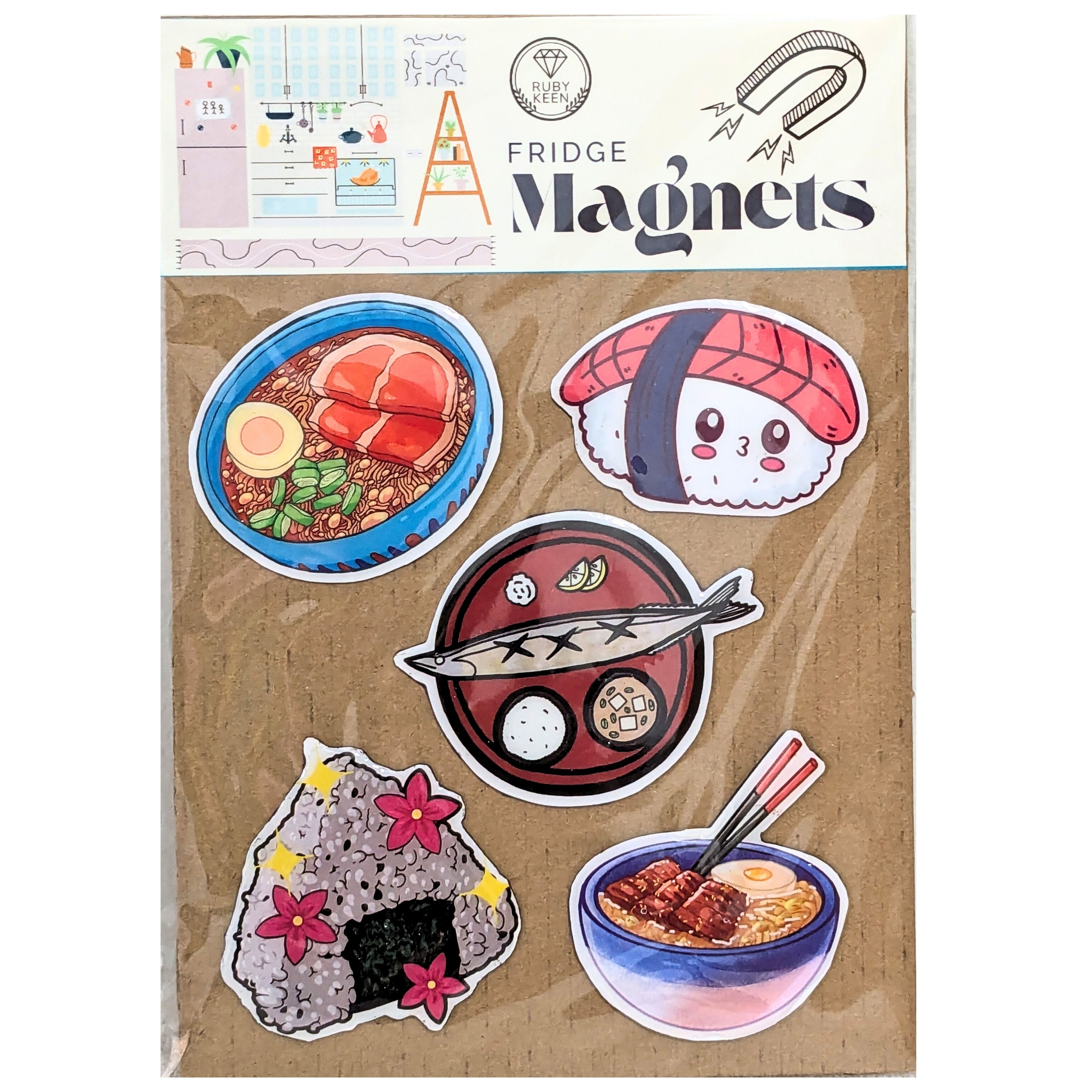 Ramen Themed Fridge Magnets Kitchen Decor Miniature Food Magnets image 0