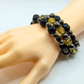 Black Mix Beaded Bracelets for Women Jewelry Boho Beaded 3 Stacked Set image 0
