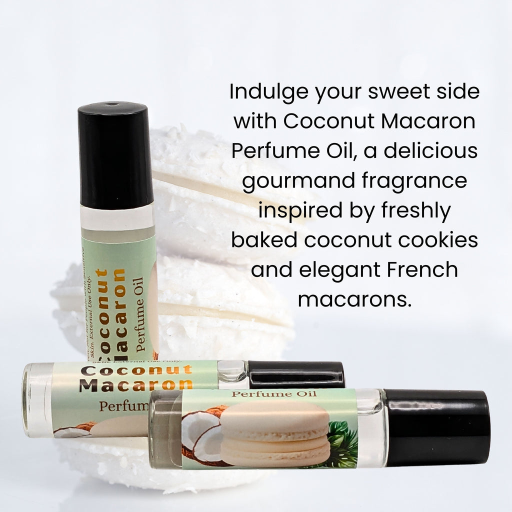 Coconut Macaron Perfume Oil | Sweet Coconut and Bakery Cookie Fragrance image 1