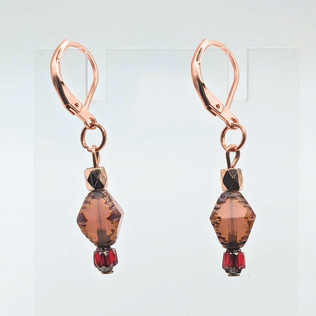 Pink Dainty Dangle Earrings image 0