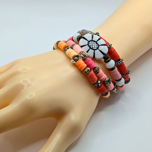 Beaded Bracelets for Women Trendy Jewelry Boho Beaded 4 Stacked Set image 1