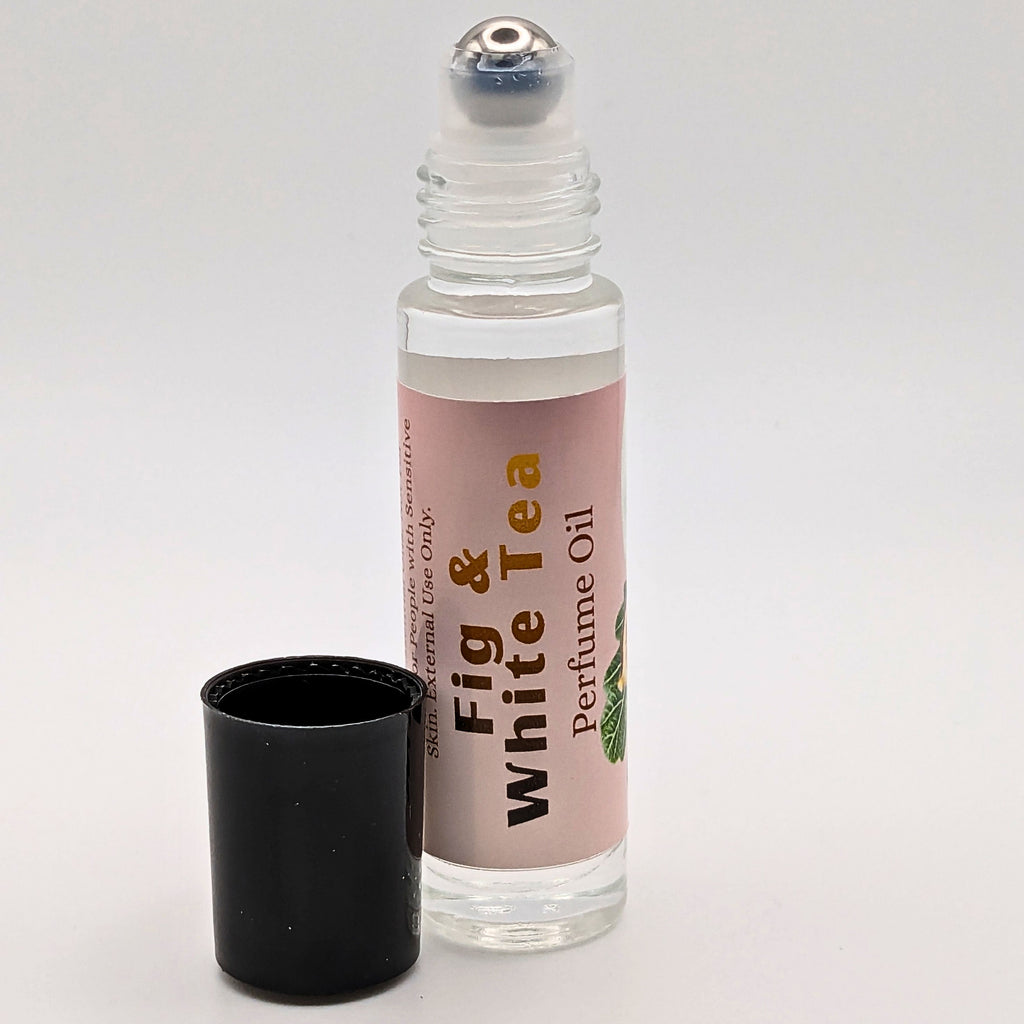 Fig & White Tea Perfume Oil | Fresh Botanical Fragrance | Clean Tea Scent image 3