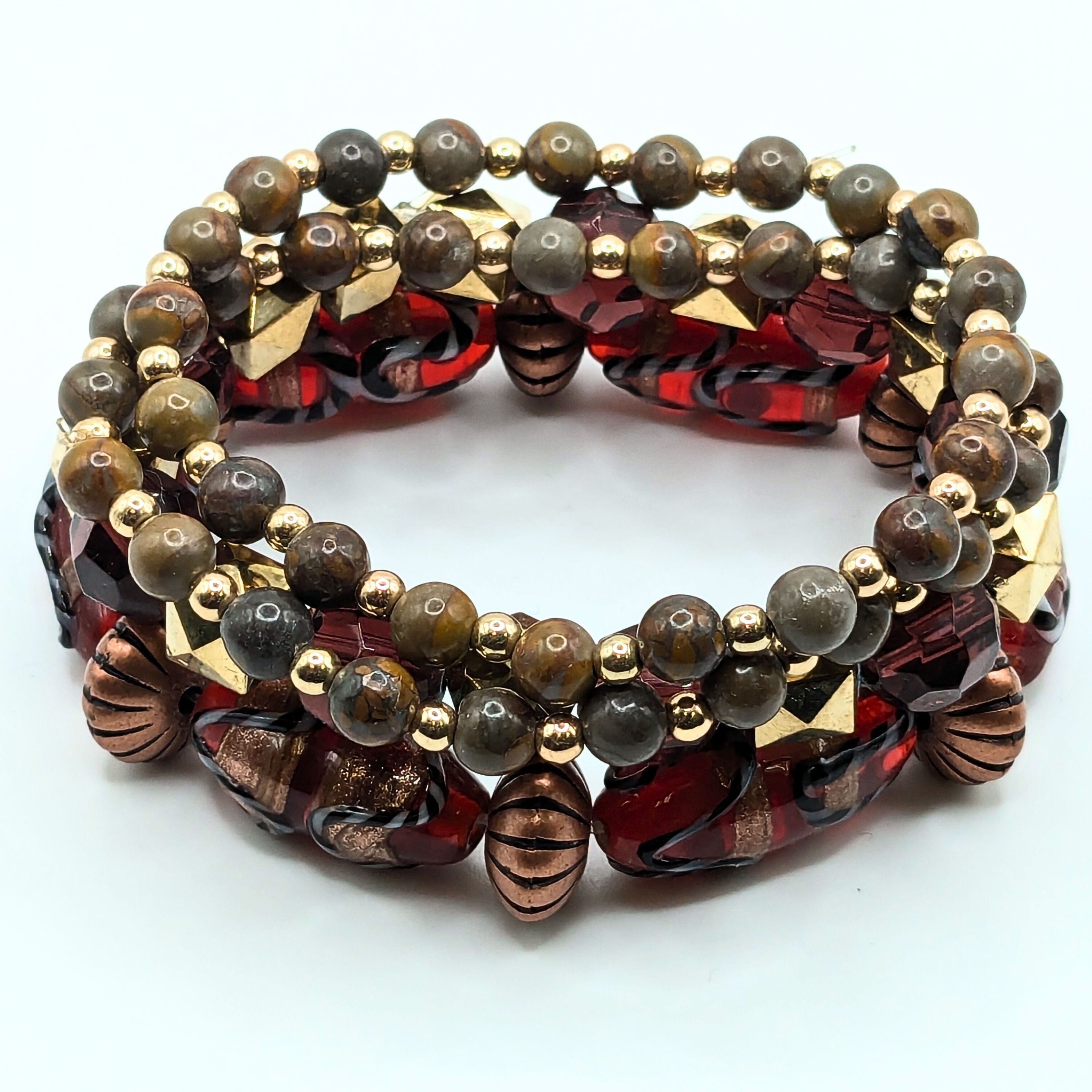 Mixed Beaded Bracelets for Women Jewelry Boho Beaded 4 Stacked Set image 2