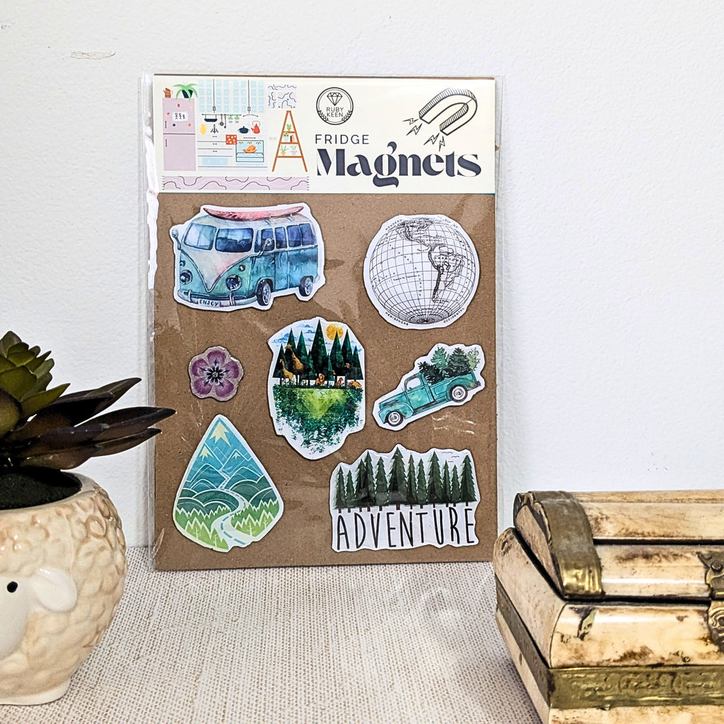 Travel Fridge Magnets – Road Trip Vacation Decor – Road Trip Kitchen Magnets image 2