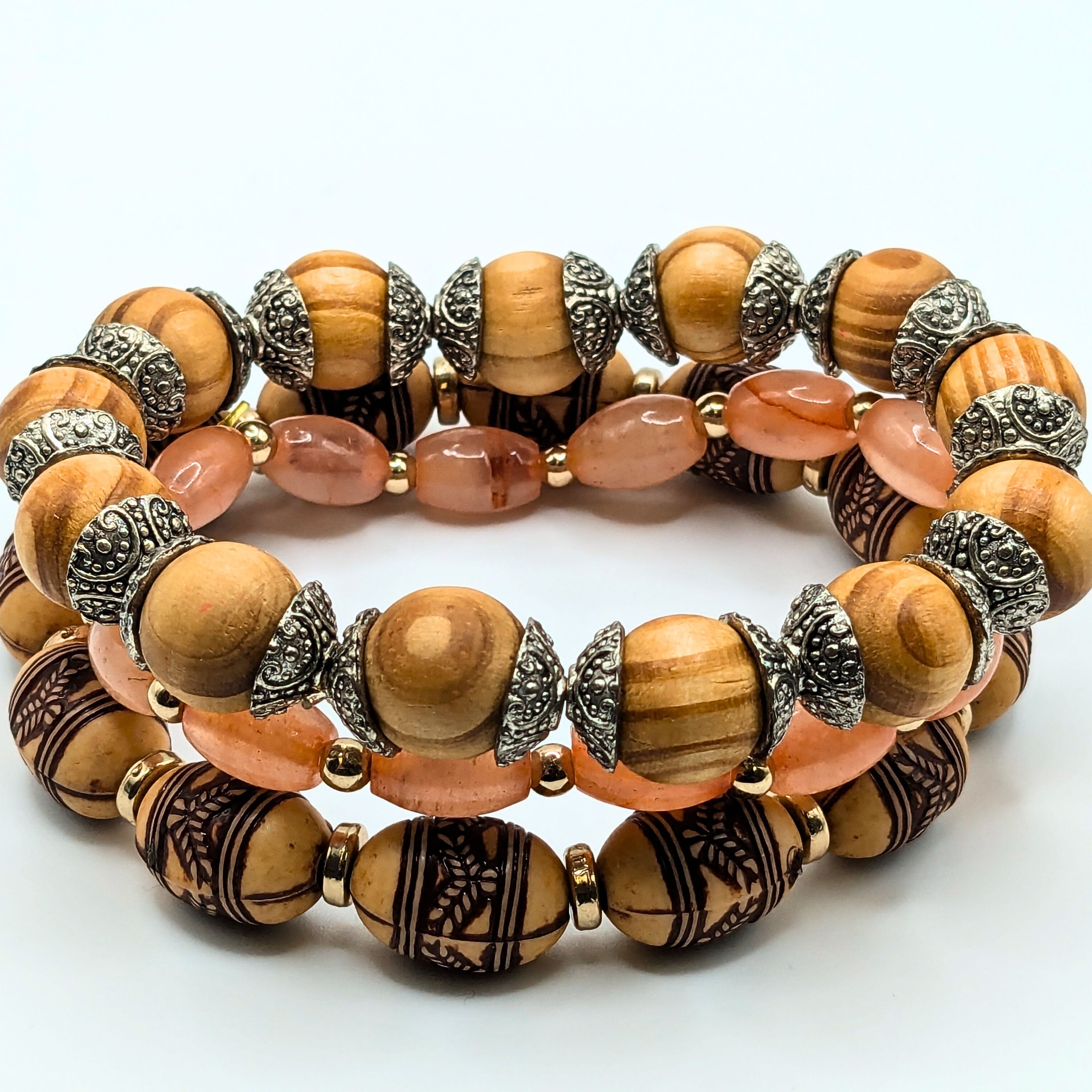 Beaded Bracelets for Women Jewelry Boho Beaded 3 Stacked Set image 1