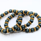 Deep Teal Beaded Bracelets for Women Jewelry Boho Beaded 3 Stacked Set image 3