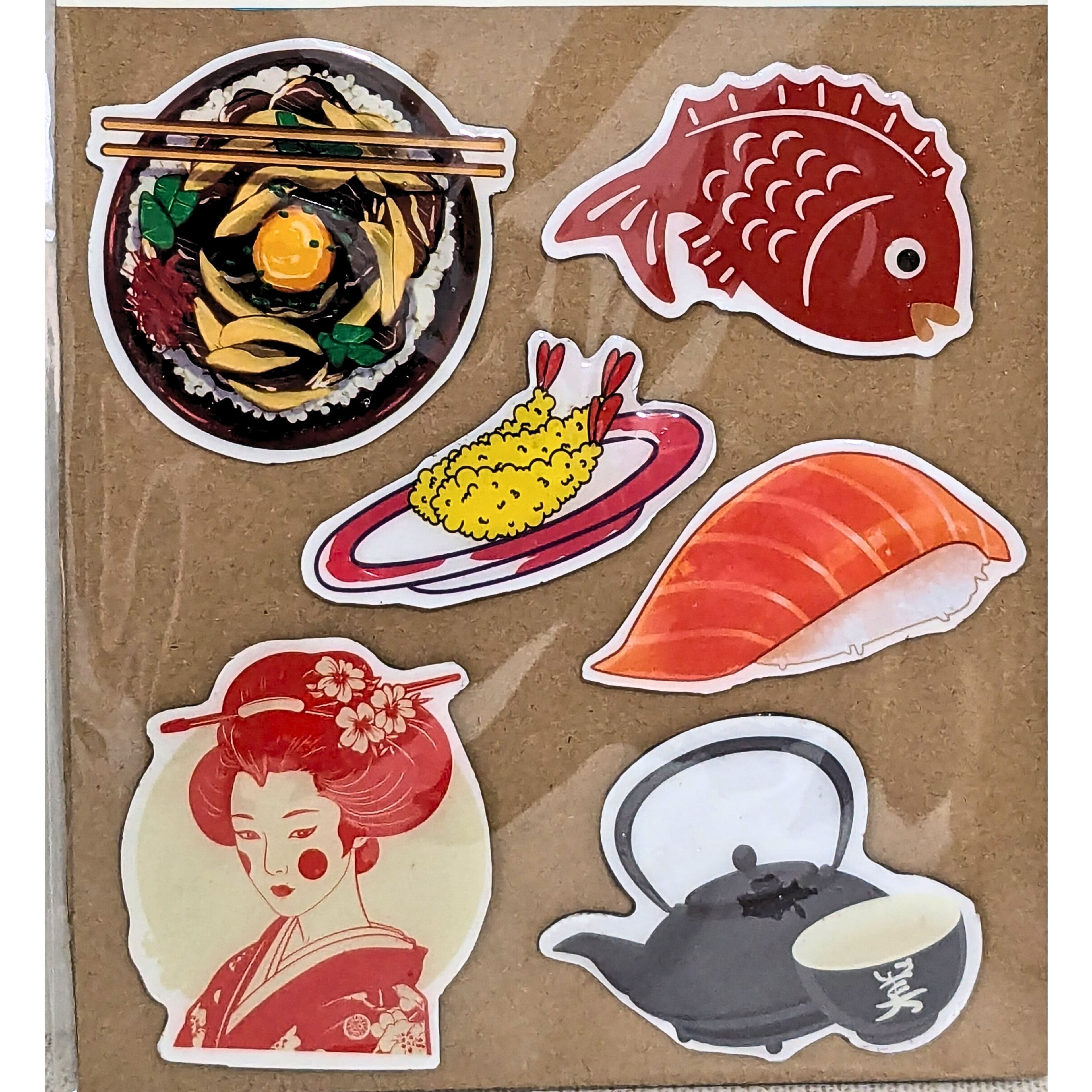 Japanese Geisha Themed Fridge Magnets Kitchen Decor Miniature Food Magnets image 1
