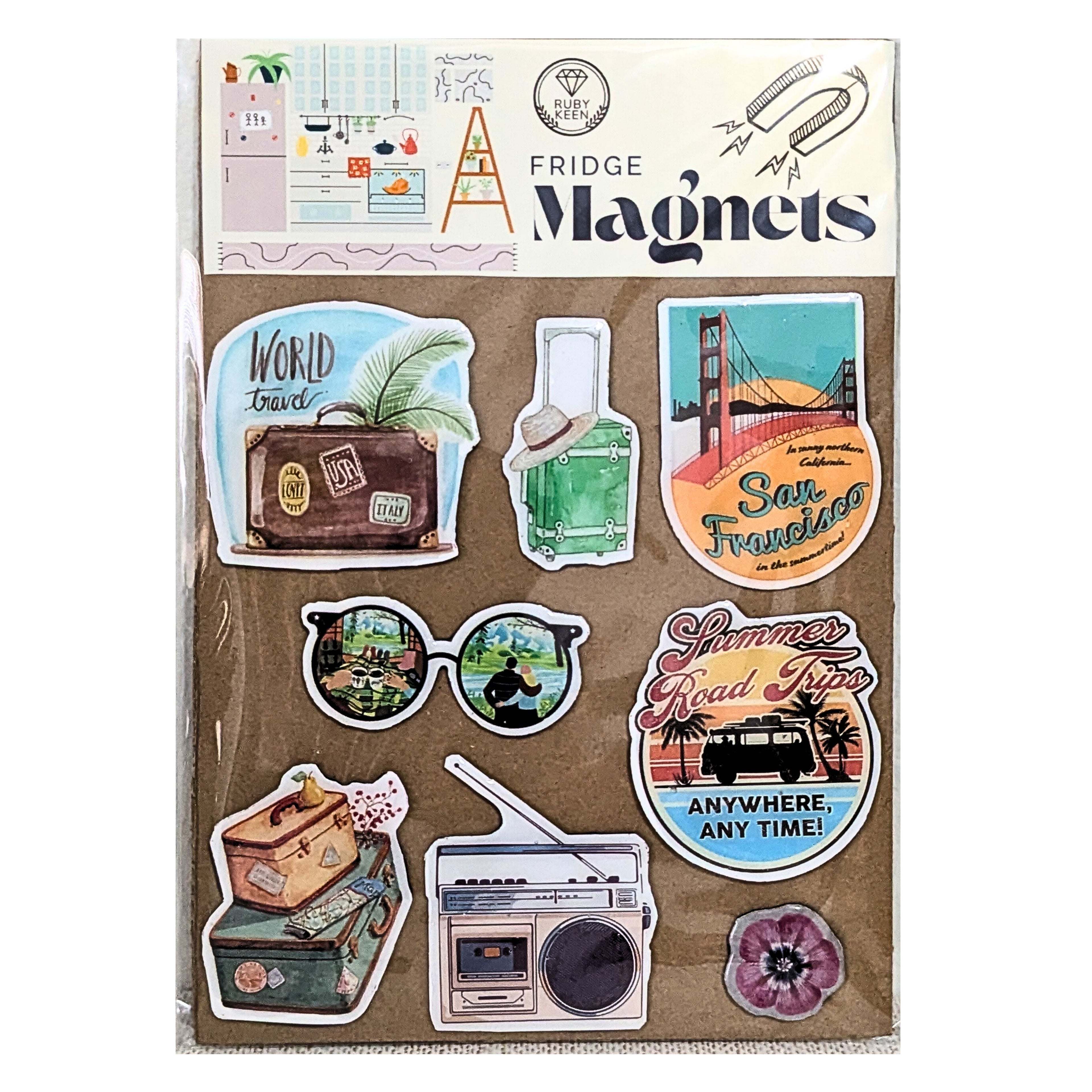 Travel Fridge Magnets – California Vacation Decor – Road Trip Kitchen Magnets image 0