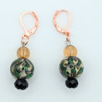 Green And Black Dangle Earrings image 1