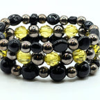 Black Mix Beaded Bracelets for Women Jewelry Boho Beaded 3 Stacked Set image 2