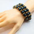 Deep Teal Beaded Bracelets for Women Jewelry Boho Beaded 3 Stacked Set image 0