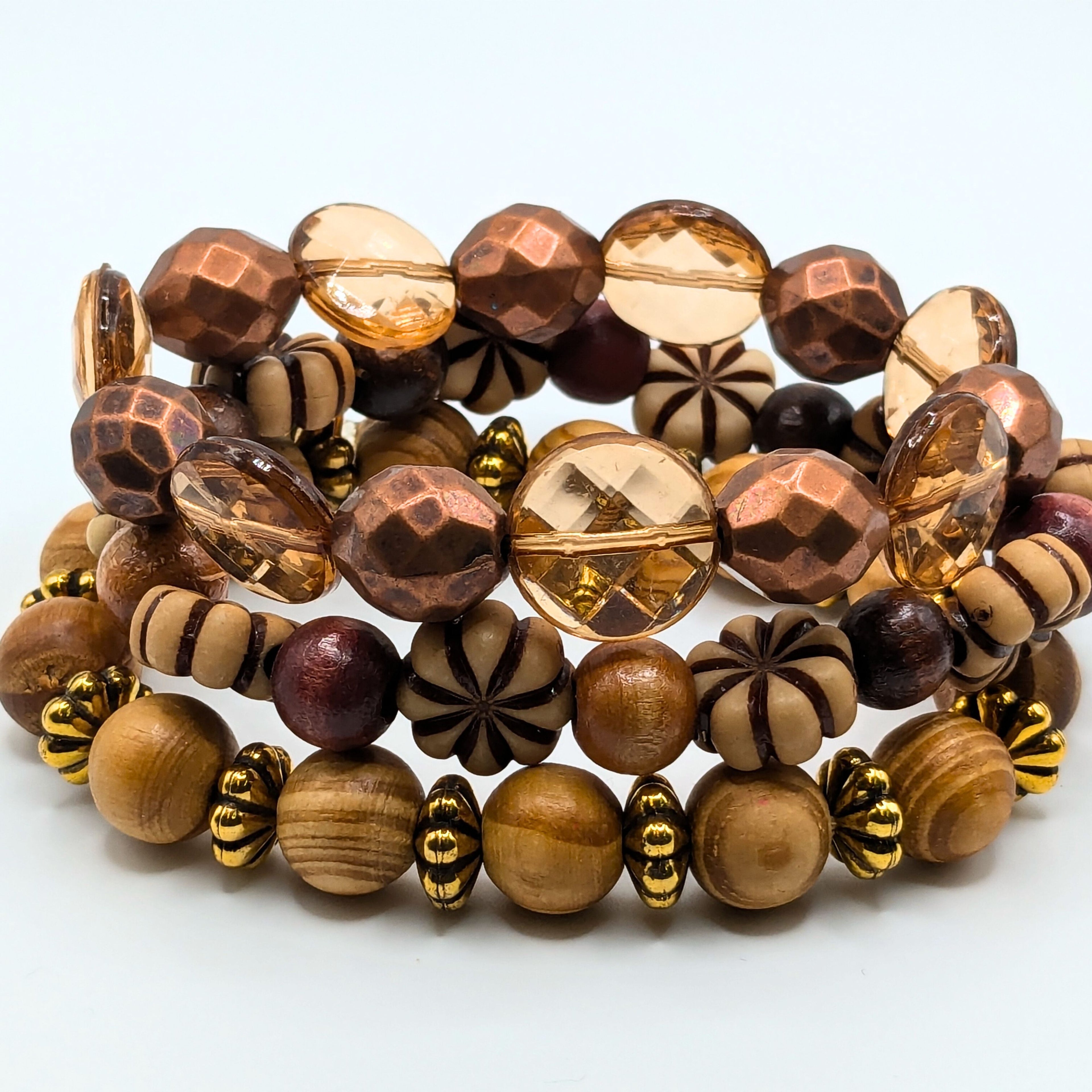 Beaded Bracelets for Women Jewelry Boho Beaded 3 Stacked Set image 0