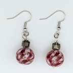 Red Marbled Dangle Earrings image 1