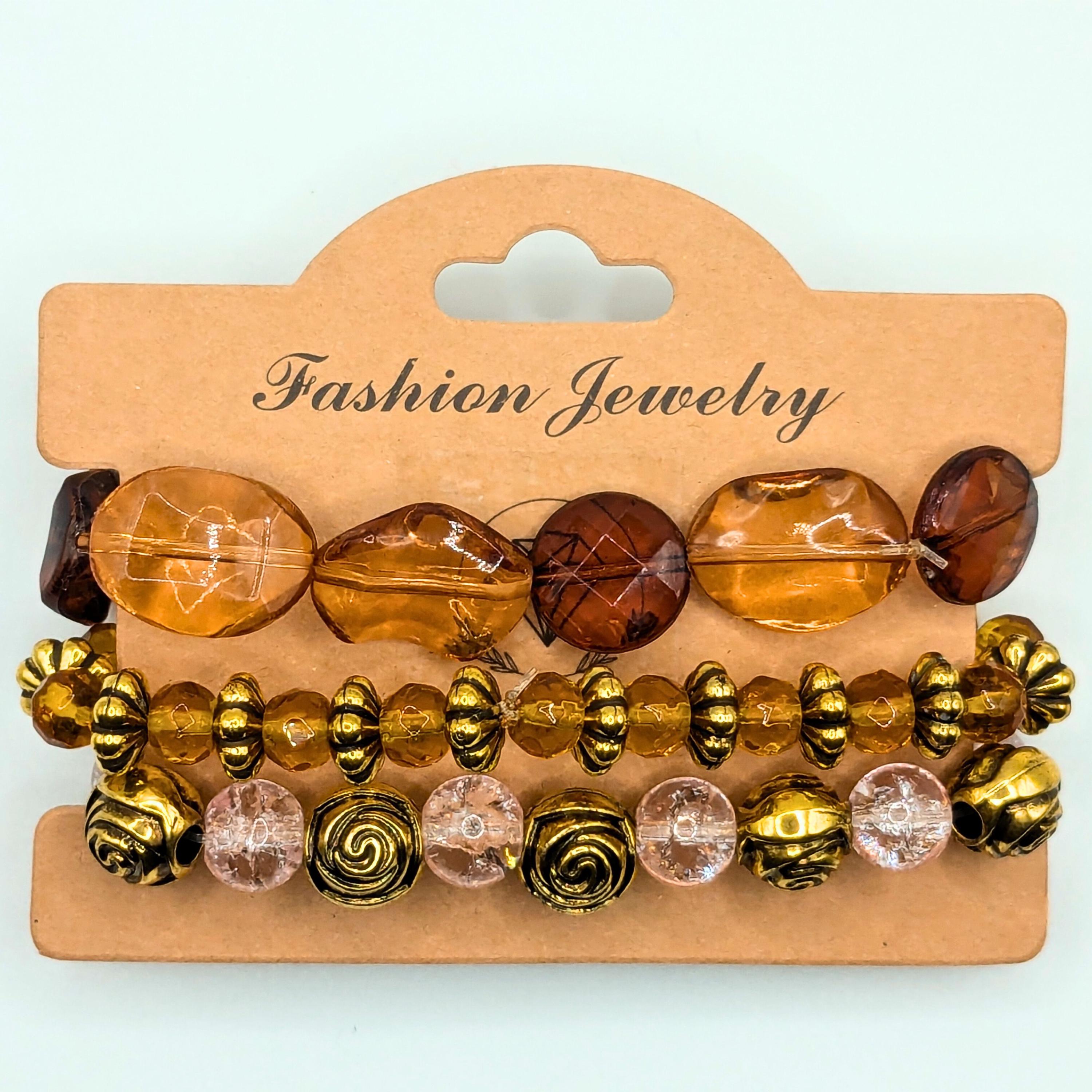 Beaded Bracelets for Women Jewelry Boho Beaded 3 Stacked Set image 3